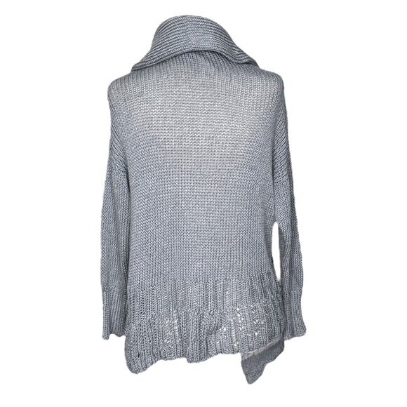 Ralph Lauren Purple Label Size S Silk Knit Waterfall Cardigan Sweater Blue Basic - Picture 2 of 14